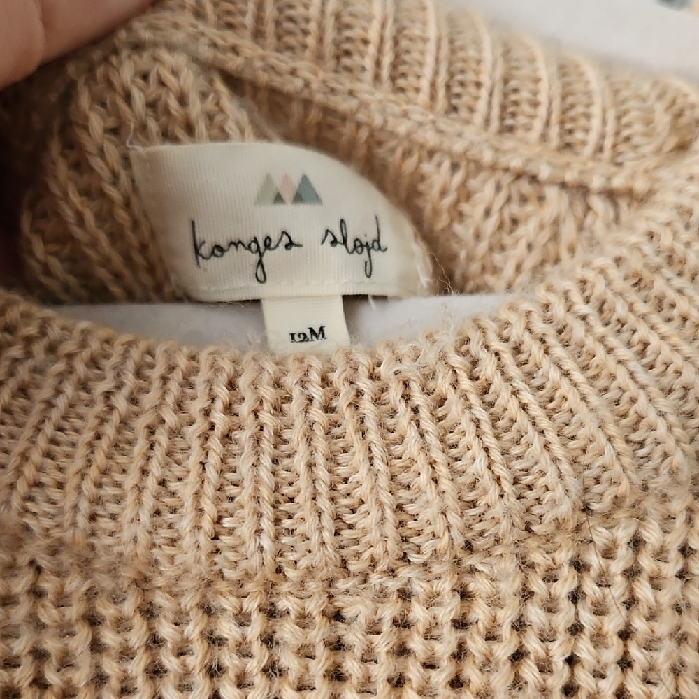 Kids Peachy Tan Merino Wool Knit Sweater - Picture 2 of 7